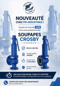 🚨 NOUVEAUTÉ CHEZ PKI INDUSTRIES 🚨 À partir du mois de juin, découvrez nos soupapes Crosby agréées 🔵 ✔️ DN 25 à DN 150 ✔️ Agrégation ministérielle ✔️ Livraison rapide en 2 heures ✔️ Sécurité & fiabilité garanties Une solution rapide, fiable et certifiée pour répondre à vos besoins les plus urgents.⚡️ Contactez-nous dès maintenant pour plus d’informations !📞 #industrie #soupape #innovation #sécurité #industrie maintenance Crosby PKIIndustries